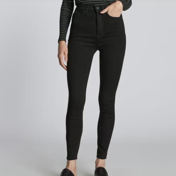 NEW Everlane Way High Skinny Jean Black Denim High Waisted - Picture 1 of 10